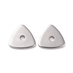 Non-Tarnish 304 Stainless Steel Beads, Triangle, Stainless Steel Color, 8x8x1mm, Hole: 1.5mm(STAS-D185-04P)