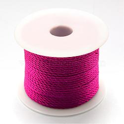 Nylon Thread, Medium Violet Red, 3.0mm, about 27.34 yards(25m)/roll(NWIR-R026-3.0mm-129)