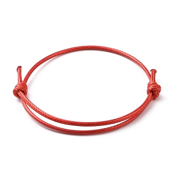 Korean Waxed Polyester Cord Bracelet Making, Dark Red, Adjustable Diameter: 40~70mm
