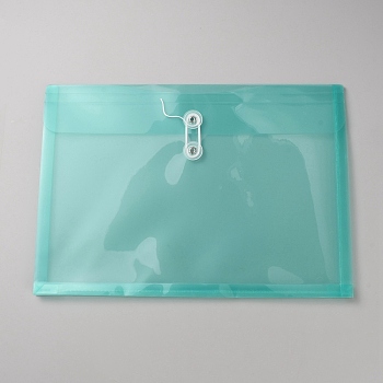 Transparent PP File Pockets, Rectangle, Turquoise, 260x370x3mm
