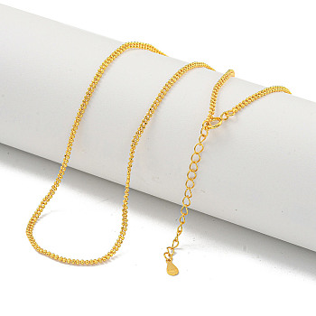 925 Sterling Silver Double Ball Chain Necklaces, Real 18K Gold Plated, 15.79 inch(40.1cm)