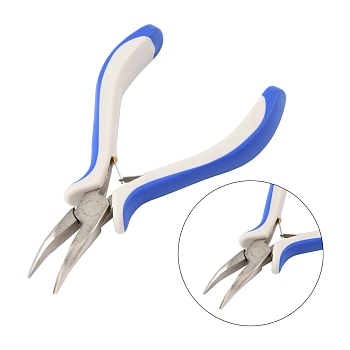 Carbon Steel Jewelry Pliers for Jewelry Making Supplies, Bent Nose Plier, Ferronickel, about 5.8cm wide,12.8cm long