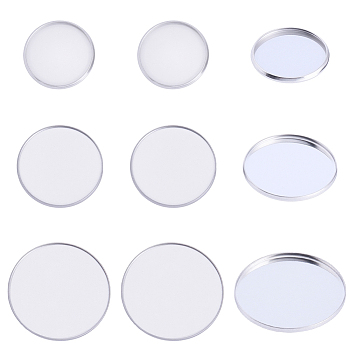 60Pcs 3 Styles 304 Stainless Steel Plain Edge Bezel Cups, Cabochon Settings, Flat Round, Stainless Steel Color, Tray: 20~30mm, 22~31.5x2mm, 20pcs/style