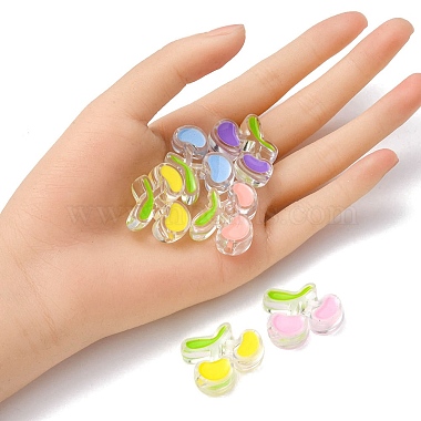 10 pièces 5 couleurs perles d'émail acrylique transparent(TACR-YW0001-73)-4