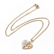 Crystal Rhinestone Heart Pendant Necklace with Vacuum Plating 304 Stainless Steel Chains for Women(NJEW-E014-21G)-3