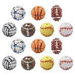 35Pcs 7 Styles Sport Opaque Acrylic Beads, Mixed Shapes, Mixed Color, 18~21x13.5~20mm, Hole: 2.3~4mm, 5pcs/style (MACR-CJ0002-38)