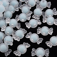 Transparent Acrylic Beads, Frosted, Bead in Bead, Candy, Light Blue, 11.5x21.5x11.5mm, Hole: 2.5mm, about 393pcs/500g(TACR-S152-13C-A07)