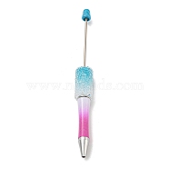 Plastic Ball-Point Pen, Rhinestone Beadable Pen, for DIY Personalized Pen with Jewelry Bead, Deep Sky Blue, 144x14.5mm(OFST-E003-01C)