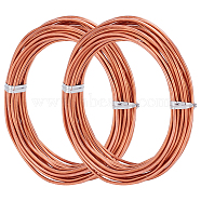 Red Copper Craft Wire, Round, Raw(Unplated), 15 Gauge, 1.5mm, about 16.40 Feet(5m)/Bundle(CWIR-WH0017-02C)