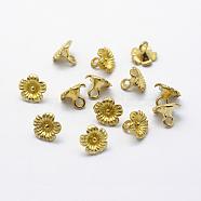 Brass Pendants, Lead Free & Cadmium Free & Nickel Free, Flower, Raw(Unplated), 6.5x7mm, Hole: 2mm(KK-F721-017C-RS)