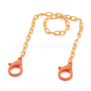 Personalized ABS Plastic Cable Chain Necklaces, Handbag Chains, with Lobster Claw Clasps, Dark Orange, 18.97 inch(48.2cm)(NJEW-JN03254-01)