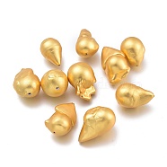 Natural Baroque Pearl Cultured Freshwater Pearl Beads, Golden Plated, Nuggets, 18.5~26.5x13~16mm, Hole: 0.8mm(PEAR-L031-11)