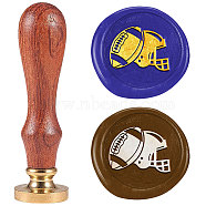 Wax Seal Stamp Set, Sealing Wax Stamp Solid Brass Heads with Wood Handles, for Envelopes Invitations, Gift Card, Rugby, 83x22mm, Stamps: 25x14.5mm(AJEW-WH0208-1470)