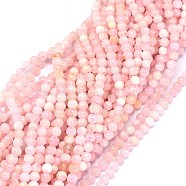 Natural Morganite Beads Strands, Round, 4mm, Hole: 0.8mm; about 69pcs/strand, 15.8~16 inches(40.2~40.7cm)(G-F602-12-4mm)