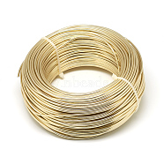 Round Aluminum Wire, Bendable Metal Craft Wire, Flexible Craft Wire, for Beading Jewelry Doll Craft Making, Champagne Gold, 15 Gauge, 1.5mm, 100m/500g(328 Feet/500g)(AW-S001-1.5mm-26)