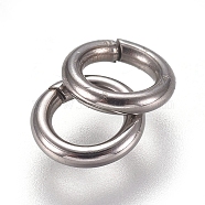 304 Stainless Steel Jump Rings, Soldered Jump Rings, Closed Jump Rings, Stainless Steel Color, 18 Gauge, 5x1mm, Inner Diameter: 3mm(STAS-E482-15A)