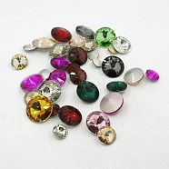 Glass Pointed Back Rhinestone, Rivoli Rhinestone, Back Plated, Pointed Back & Faceted, Cone, Mixed Style, Mixed Color, 8~18x5~8mm(RGLA-R003-M)