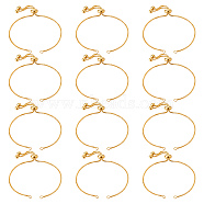 12Pcs Brass Box Chain Bracelet, for Slider Bracelet Making, Golden, 3-1/2 inch(9cm), 0.1cm, Hole: 2mm(KK-NB0002-62)