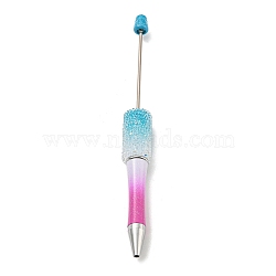 Plastic Ball-Point Pen, Rhinestone Beadable Pen, for DIY Personalized Pen with Jewelry Bead, Deep Sky Blue, 144x14.5mm(OFST-E003-01C)
