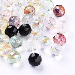 Electroplated Czech Glass Beads, Rainbow Plated, Faceted, Round, Mixed Color, 11.5mm, Hole: 1.4mm, about 60pcs/bag(GLAA-I045-13B)