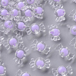 Transparent Acrylic Beads, Bead in Bead, Candy, Lilac, 9x17x8.5mm, Hole: 2mm, about 960pcs/500g(TACR-S152-03A-SS2114)