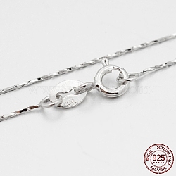 Rhodium Plated 925 Sterling Silver Coreana Chain Necklaces, with Spring Ring Clasps, Thin Chain, Platinum, 16 inch, 0.5mm(STER-M086-17A)