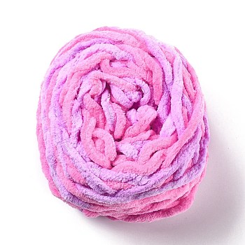 Soft Crocheting Yarn, Thick Knitting Yarn for Scarf, Bag, Cushion Making, Hot Pink, 7~8mm, 65.62 yard(60m)/roll