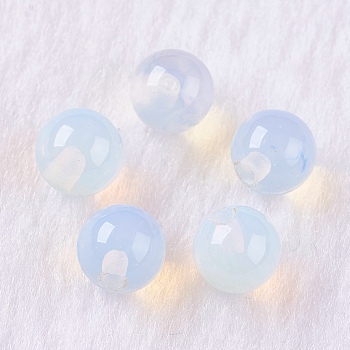 Opalite Beads, Half Drilled, Round, 4mm, Hole: 1mm