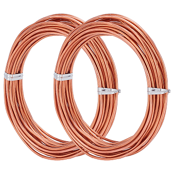 Red Copper Craft Wire, Round, Raw(Unplated), 15 Gauge, 1.5mm, about 16.40 Feet(5m)/Bundle