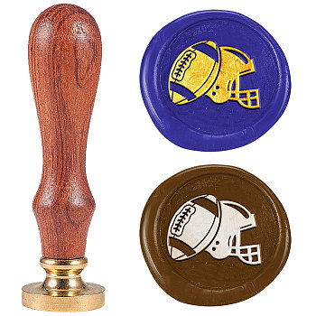 Wax Seal Stamp Set, Sealing Wax Stamp Solid Brass Heads with Wood Handles, for Envelopes Invitations, Gift Card, Rugby, 83x22mm, Stamps: 25x14.5mm