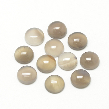 Natural Gray Agate Cabochons, Half Round/Dome, 12x5mm