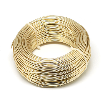 Round Aluminum Wire, Bendable Metal Craft Wire, Flexible Craft Wire, for Beading Jewelry Doll Craft Making, Champagne Gold, 15 Gauge, 1.5mm, 100m/500g(328 Feet/500g)