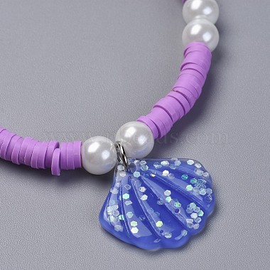 Eco-Friendly Handmade Polymer Clay Heishi Beads Kids Stretch Bracelets(BJEW-JB04345)-3