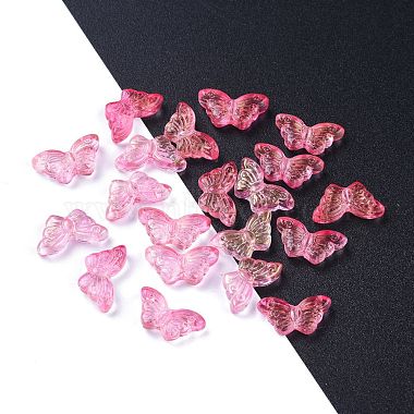 Hot Pink Butterfly Glass Beads