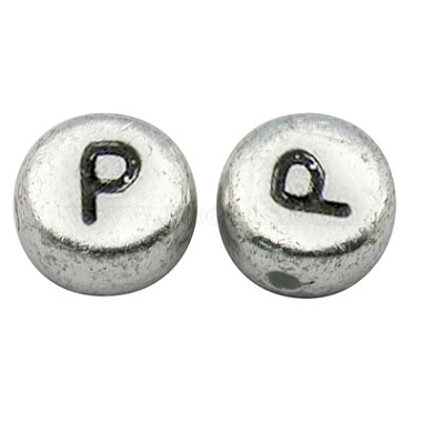 7mm Silver Flat Round Acrylic Beads