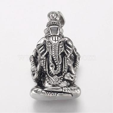 Antique Silver Elephant Stainless Steel Pendants