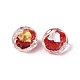 la main d'or et d'argent des perles de verre feuille(FOIL-Q003-01G)-3