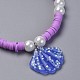 Eco-Friendly Handmade Polymer Clay Heishi Beads Kids Stretch Bracelets(BJEW-JB04345)-3