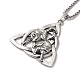 Trinity Knot with Wolf Alloy Pendant Necklace with Box Chains(NJEW-D048-08AS)-2