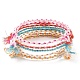 5pcs 5 ensemble de bracelets en cordon de coton macramé de couleur(AJEW-FZ00002)-1