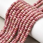 Natural Rhodonite Beads Strands, Rondelle, Faceted, 4x2~2.5mm, Hole: 0.8mm, about 59~60pcs/strand, 14.92~15.04''(37.9~38.2cm)(G-G343-A01-2x4mm)