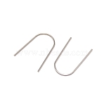 316 Surgical Stainless Steel  Earring Hooks, U-shaped Ear Wire, Stainless Steel Color, 19.5~20x12.5~13.5mm, Pin: 0.7mm(STAS-WH0021-04P)