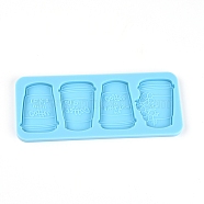 Coffee Cup DIY Food Grade Silicone Molds, Resin Casting Molds, For UV Resin, Epoxy Resin Craft Making, Rectangle, Sky Blue, 76x182x8mm, Inner Diameter: 60.5x42.5mm(BG-TAC0001-01)
