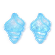 Acrylic Plastic Cabochns, Light Sky Blue, Shell Shape, 17x26x2mm(OACR-R269-01A)