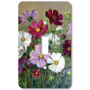 CREATCABIN 2Pcs Acrylic Light Switch Plate Outlet Covers, with Iron Screws, Wall Switch Plates Decoration, Rectangle, April Daisy, 115x70mm, Hole: 5mm & 25x10mm(DIY-CN0001-93J)