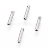 304 Stainless Steel Cord Ends, End Caps, Column, Stainless Steel Color, 7x1.6mm, Hole: 0.6mm, Inner Diameter: 1mm(STAS-F232-01A-P)