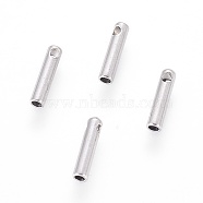 Tarnish Resistant 304 Stainless Steel Cord Ends, End Caps, Column, Stainless Steel Color, 7x1.6mm, Hole: 0.6mm, Inner Diameter: 1mm(STAS-F232-01A-P)