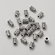 24Pcs 24 Style Tibetan Style Alloy Dreadlocks Braiding Beads, for Hair Styling, Column with Rune
, Antique Silver, 13x8.5mm, Hole: 5.2mm(OHAR-TAC0001-18)