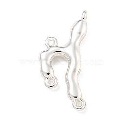 Brass Chandelier Component Links, Irregular Branch, Silver, 21x9.5x3mm, Hole: 0.9mm(KK-Z072-09S)