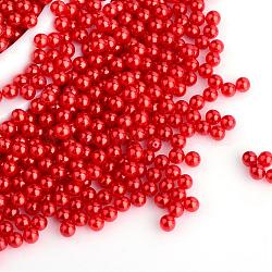 Imitation Pearl Acrylic Beads, No Hole, Round, Red, 1.5~2mm, about 10000pcs/bag(OACR-S011-2mm-Z1)